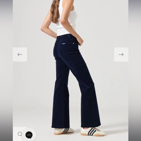 ROLLA'S Dark Blue high rise east coast flare corduroy - Picture 1 of 7